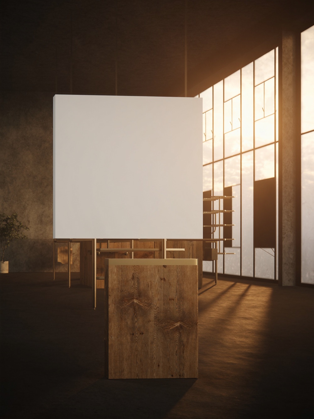 Brand space with feature wall and product plinth — Brandstifter for Brands